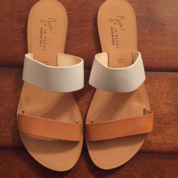 Joie Shoes - Joie White and Tan Sandals Size 9